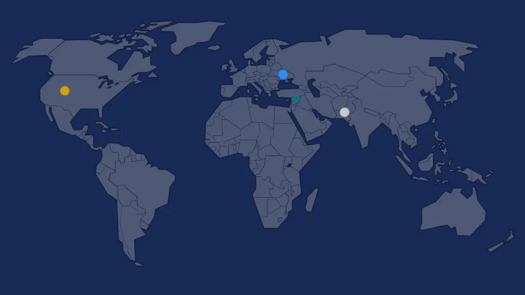 ASTI global offices map